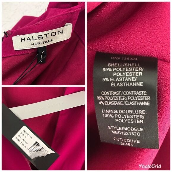 HALSTON HERITAGE Thigh Slit Evening Gown Off The Shoulder Formal Pink Size 2 New - Picture 4 of 8